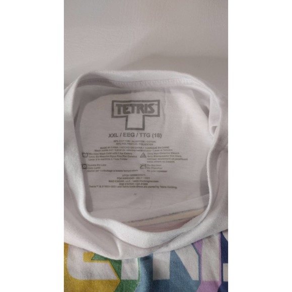 TETRIS Retro Raimbow Short Sleeve Youth Size 18 XXL - Picture 2 of 3